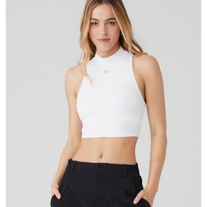 Alo white soft bra tank top size S